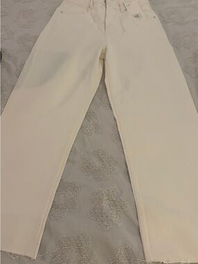 Zara Wide Leg Pants in Off-White/Cream